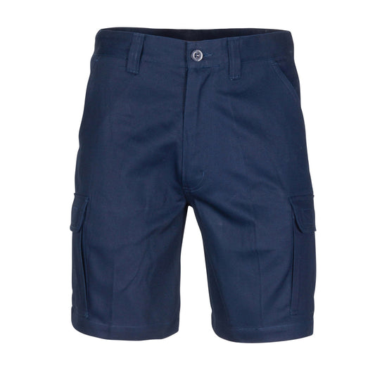 Middle Weight Cotton Double Slant Cargo Shorts - With Shorter Leg Length