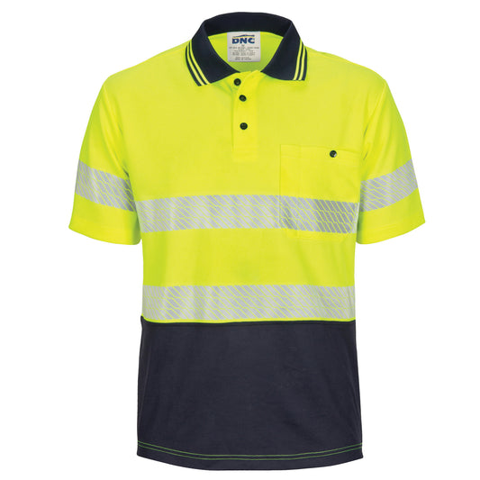 HIVIS Segment Taped Mircomesh Polo - Short Sleeve