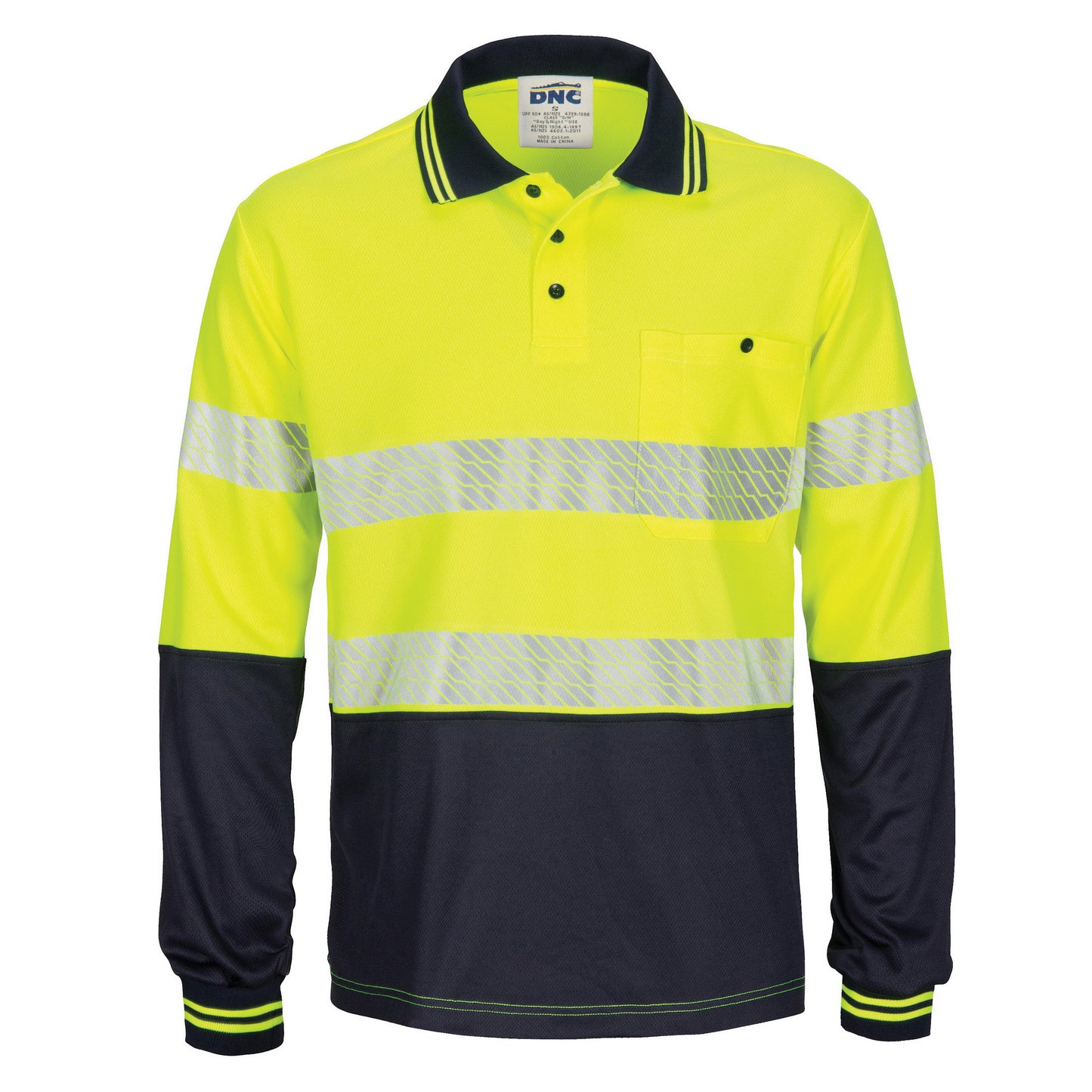 HIVIS Segment Taped Mircomesh Polo - Long Sleeve