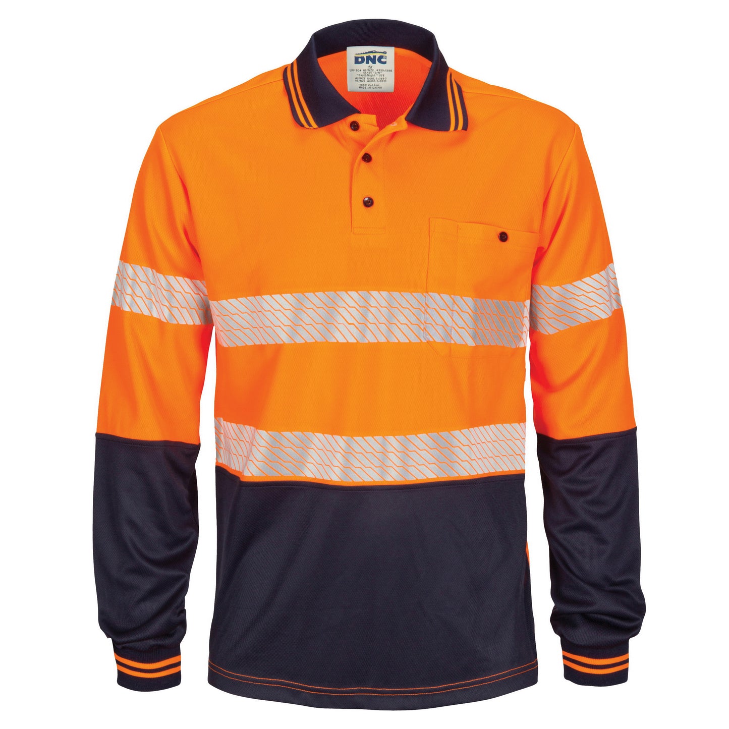 HIVIS Segment Taped Mircomesh Polo - Long Sleeve